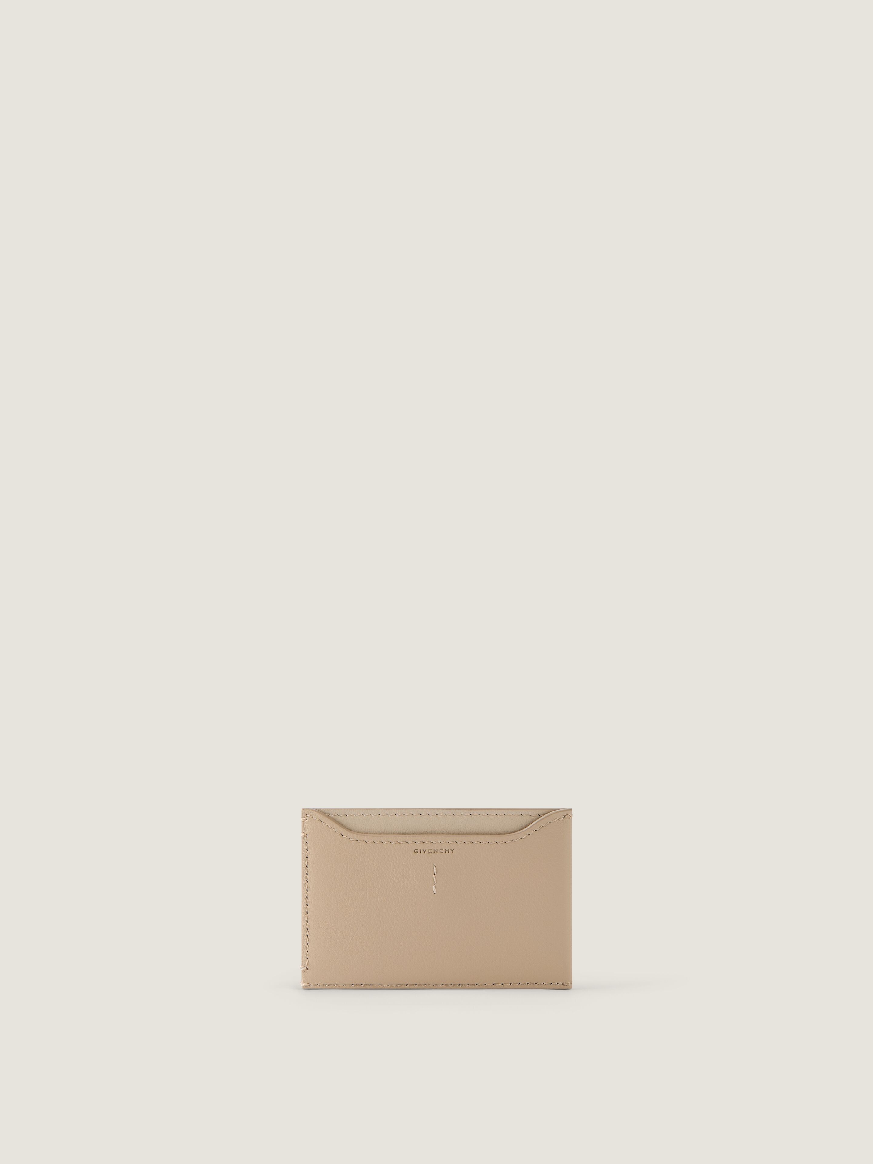 Day card holder in grained leather